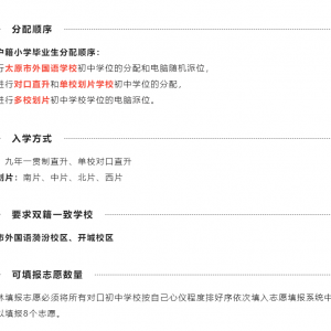 太原小升初万柏林区划片范围及升学方式汇总